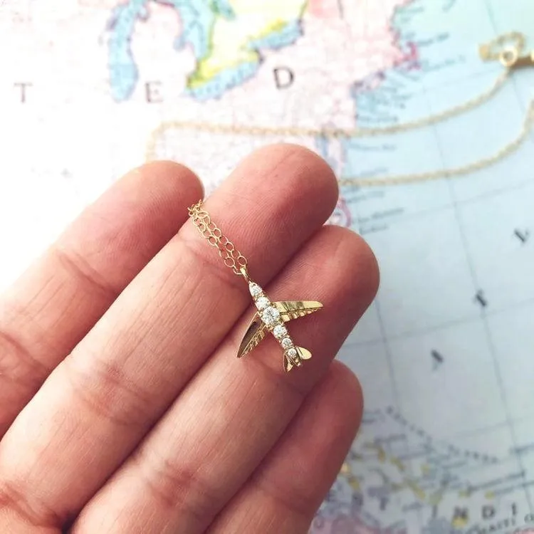 Airplane Necklace (Gold)