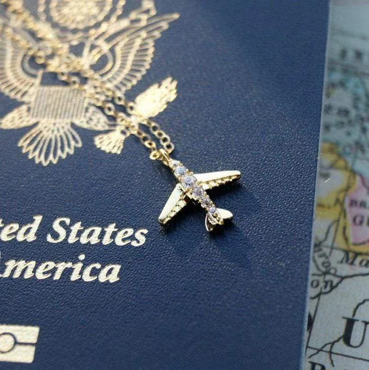 Airplane Necklace (Gold)