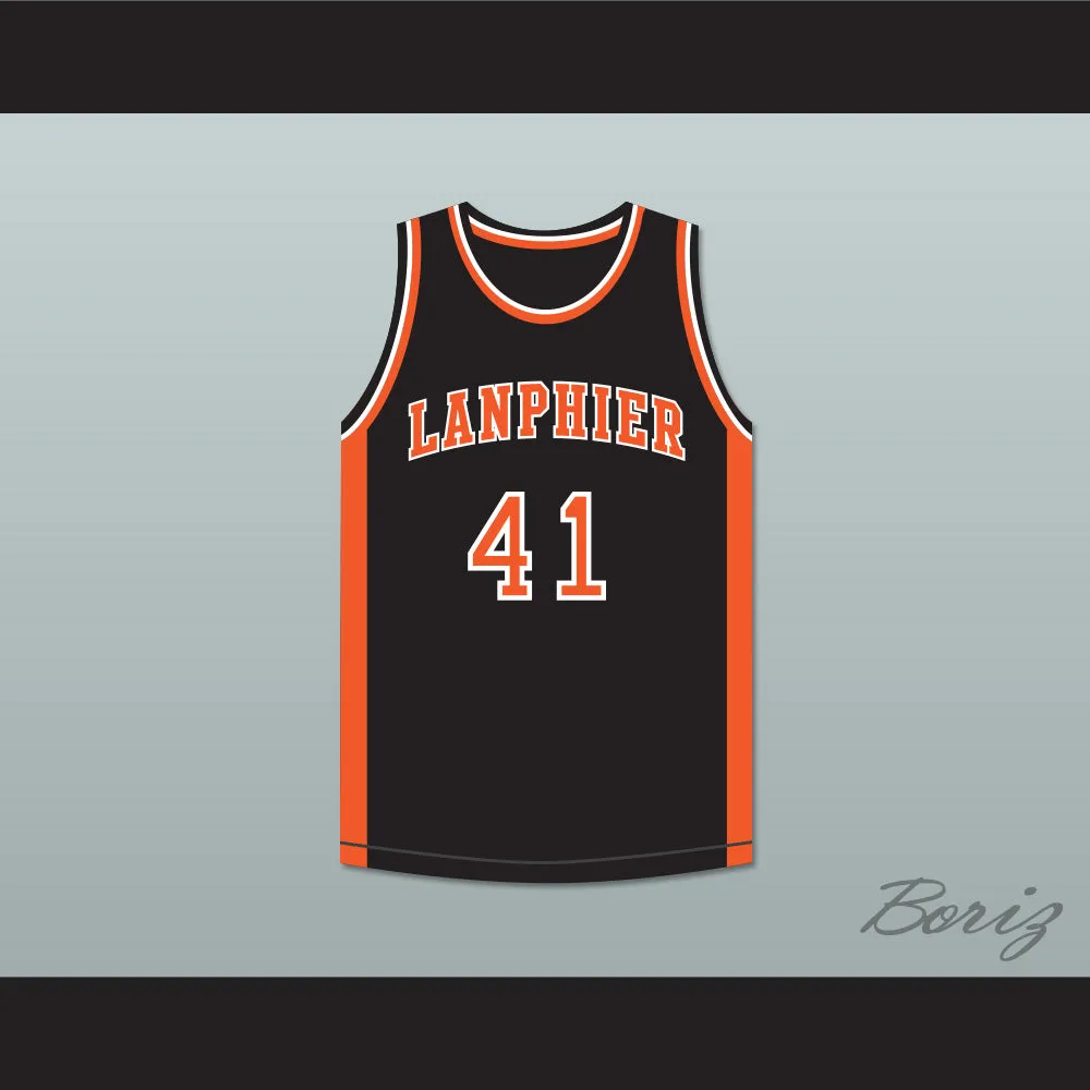 Andre Iguodala 41 Lanphier High School Lions Black Basketball Jersey 3