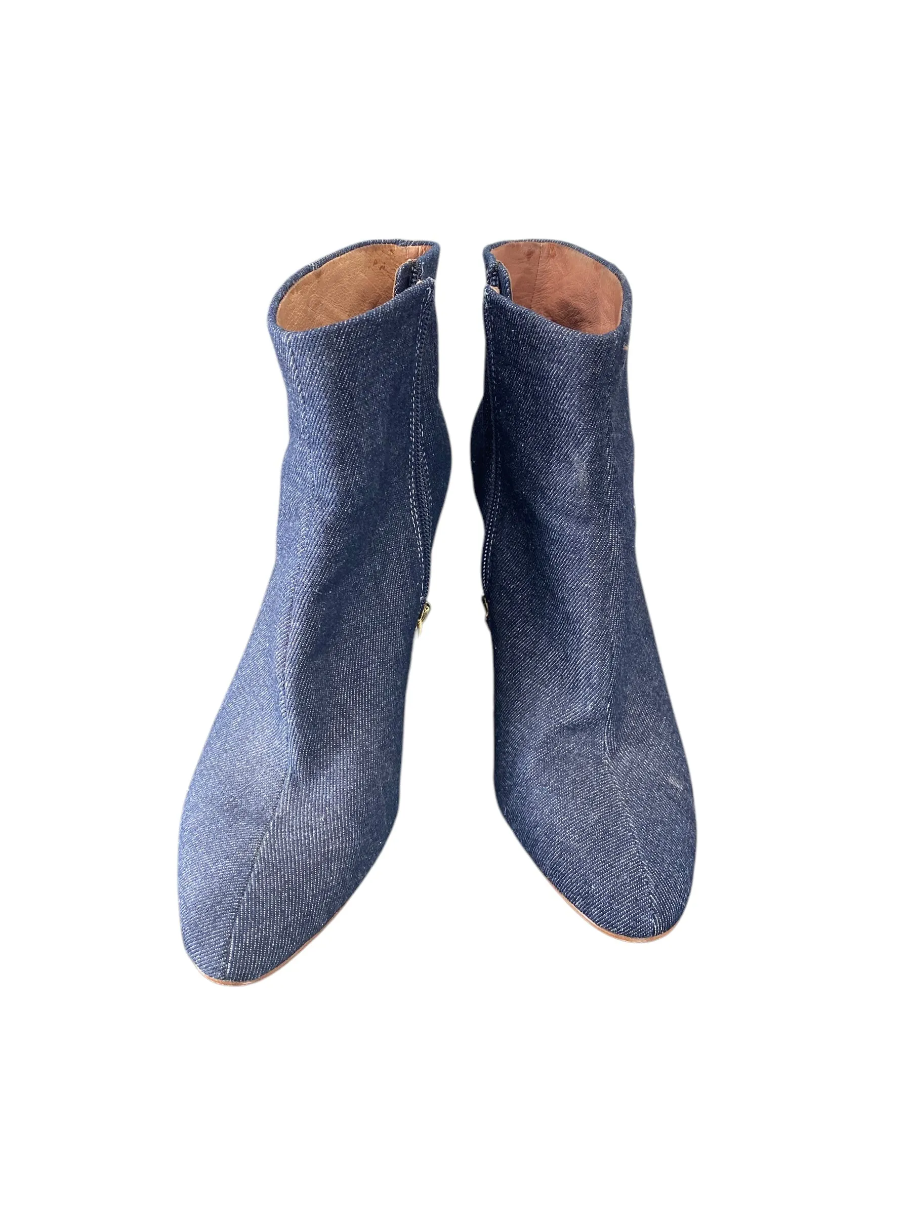 Boots Ankle Heels By Louise Et Cie In Blue Denim, Size: 7.5
