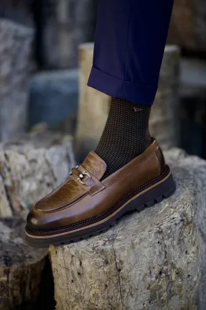 Brown SP Chunky Buckle Loafers