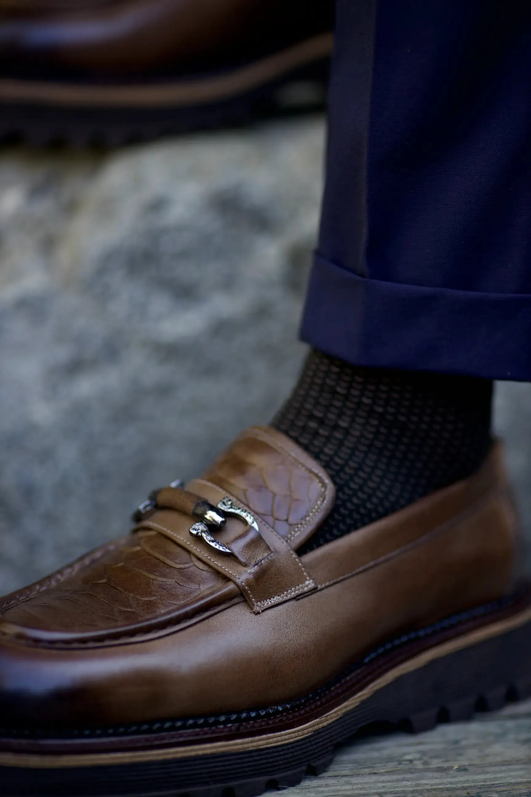 Brown SP Chunky Buckle Loafers