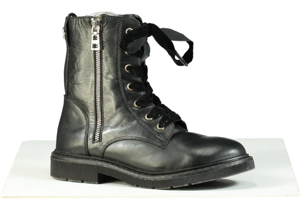 Carvela Black Leather Strategy 2 Ankle Boots UK 4