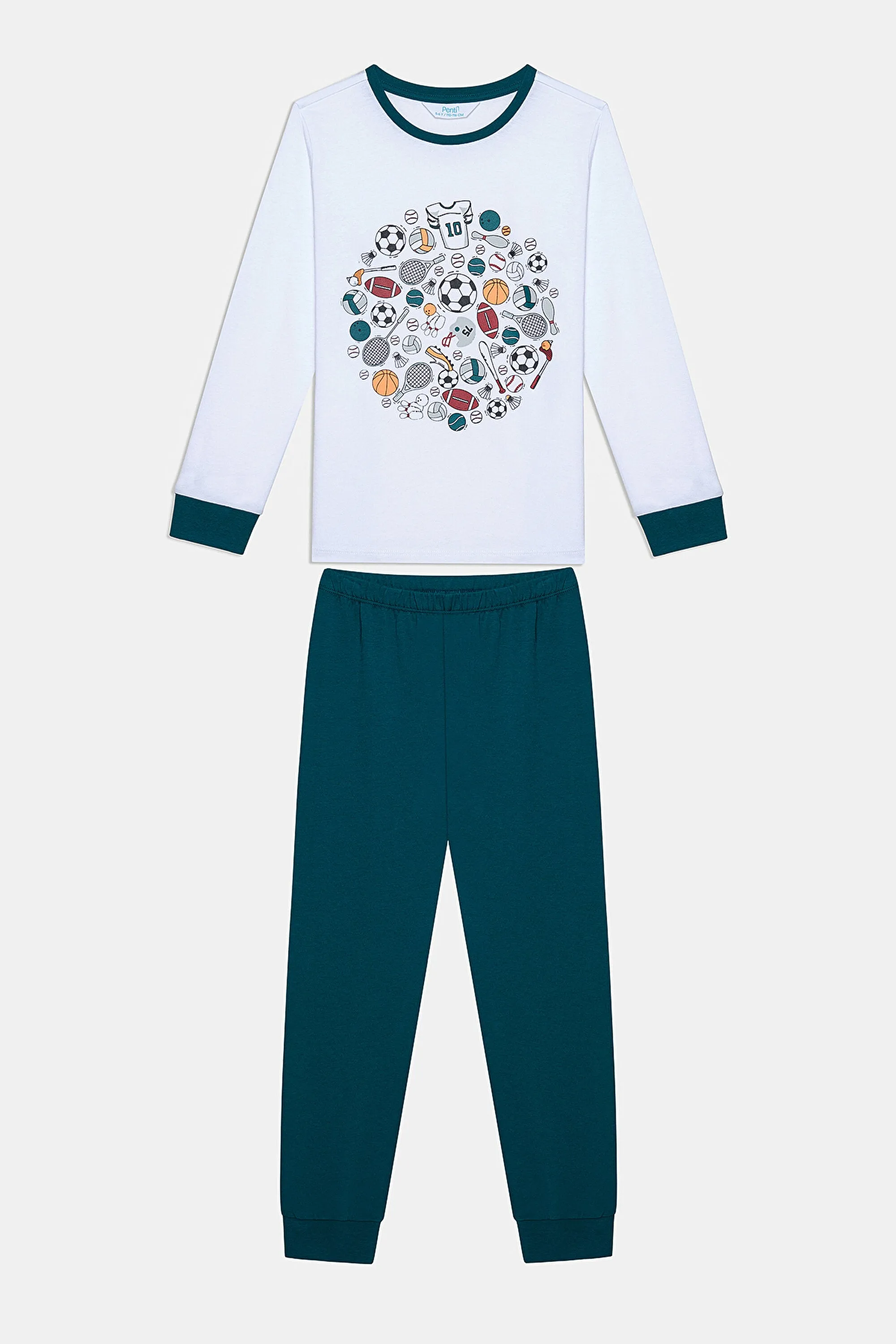Cotton Boy Sporty 2-Piece Multicolored Pajama Set