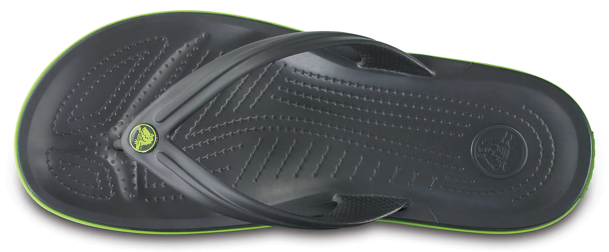 Crocs Adults Unisex Crocband Flip Flops In Graphite/Volt Green