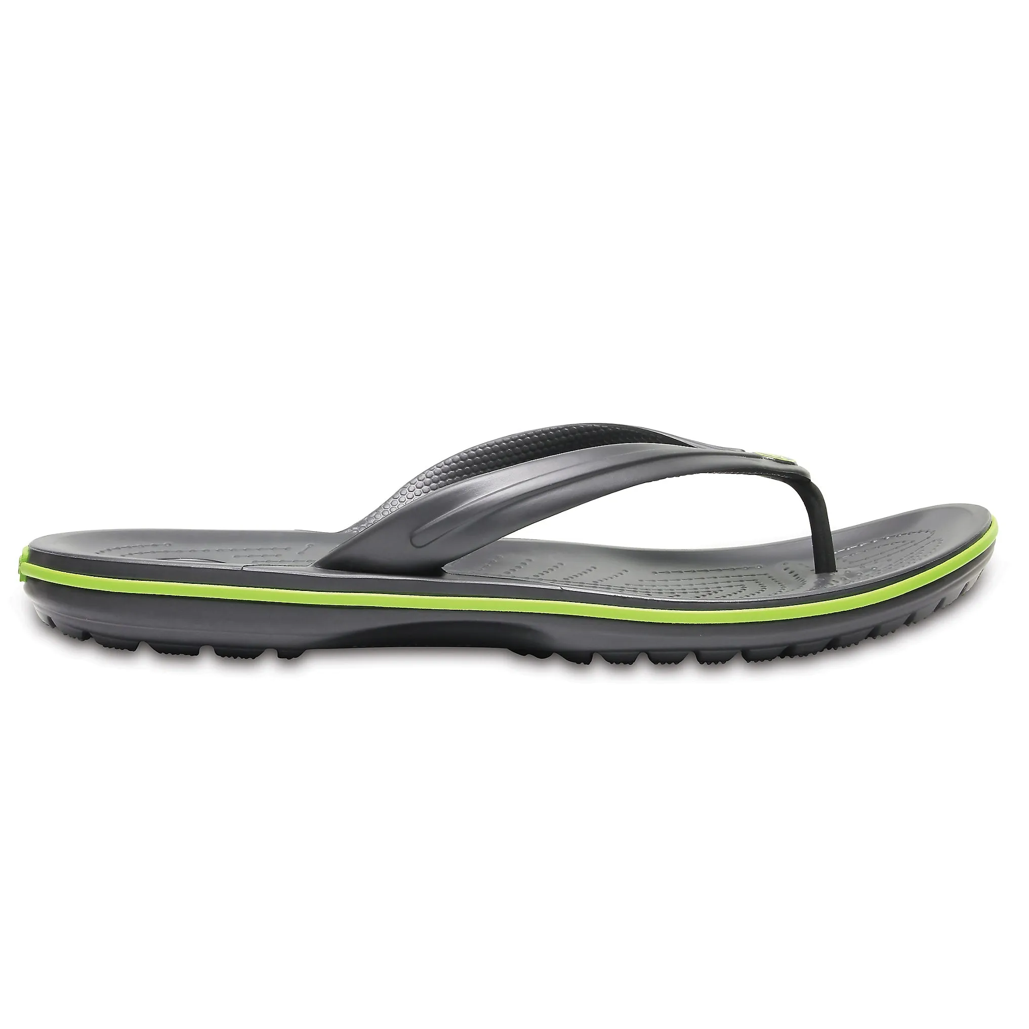 Crocs Adults Unisex Crocband Flip Flops In Graphite/Volt Green