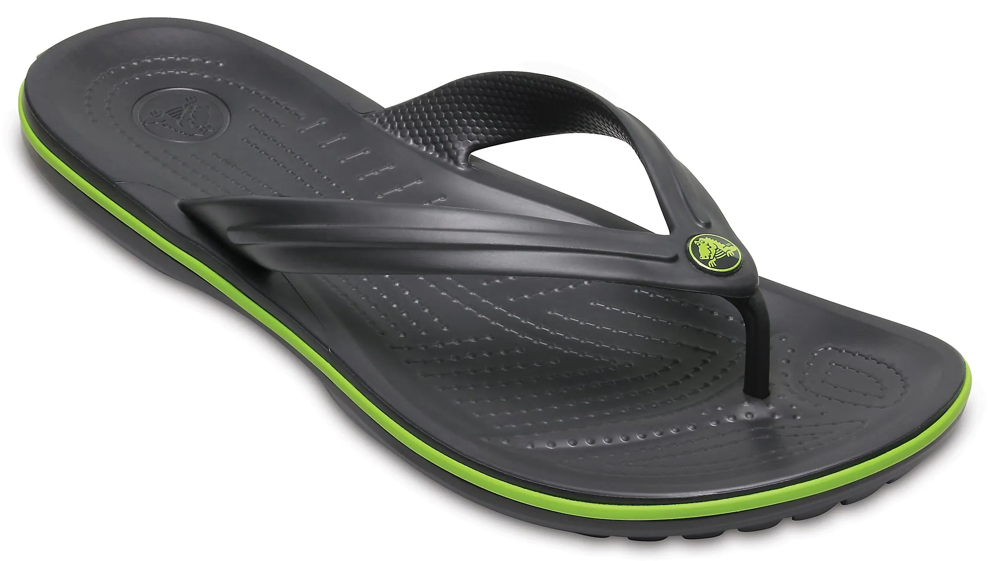 Crocs Adults Unisex Crocband Flip Flops In Graphite/Volt Green