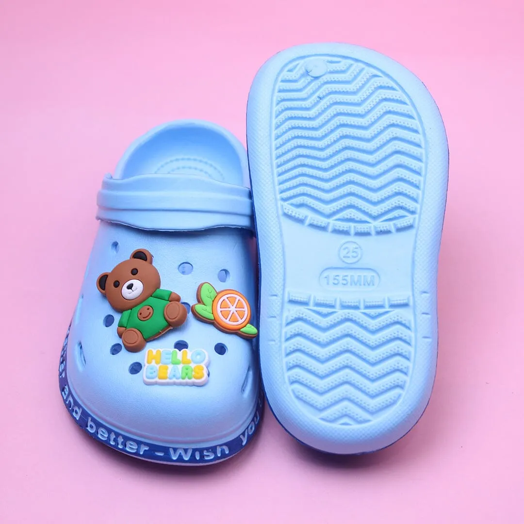 Cute Light Blue Hello Bears Kids Sandals