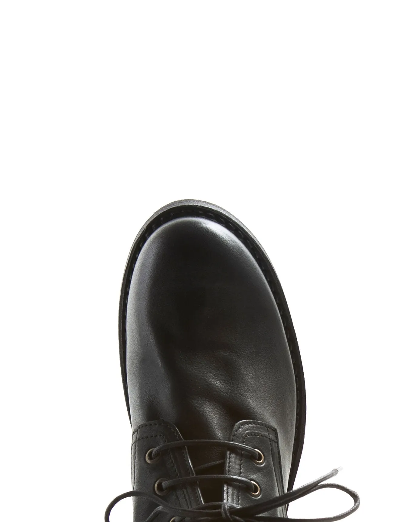 ELME Black Leather Lace-up Boots