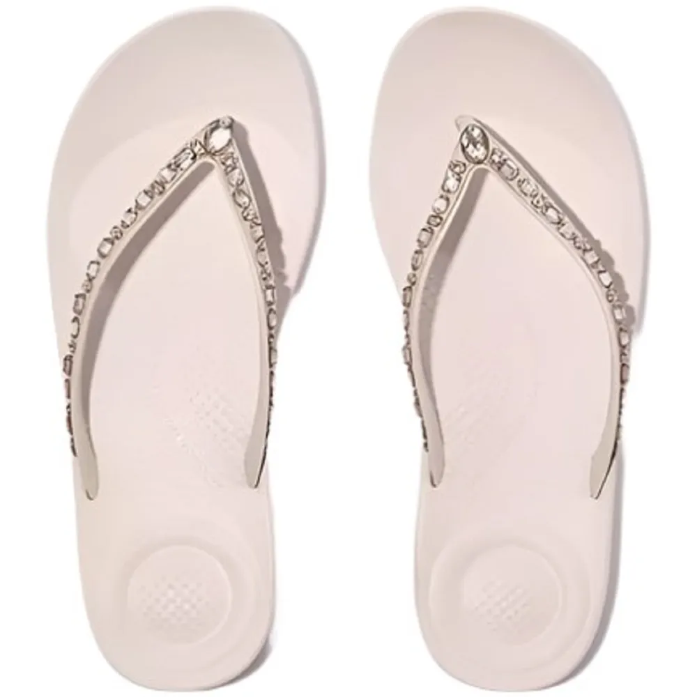 FitFlop Iqushion Multi-Crystal Ergonomic Nude Rose Flip-Flops
