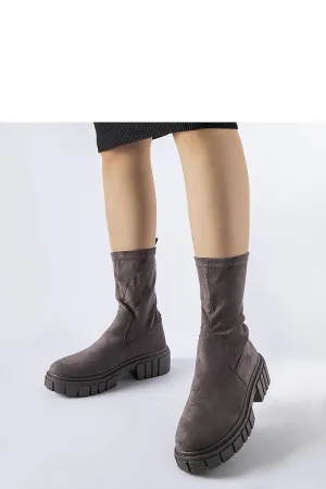 Gray slip-on ankle boots