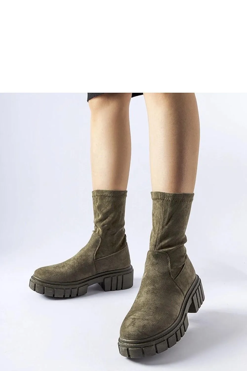 Gray slip-on ankle boots