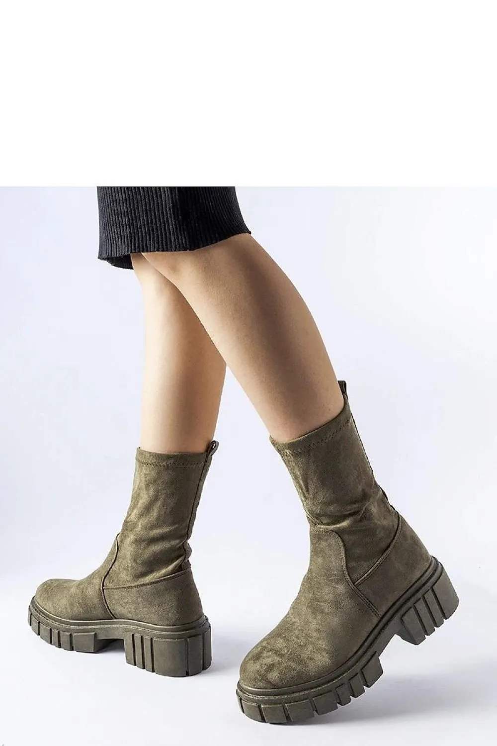 Gray slip-on ankle boots