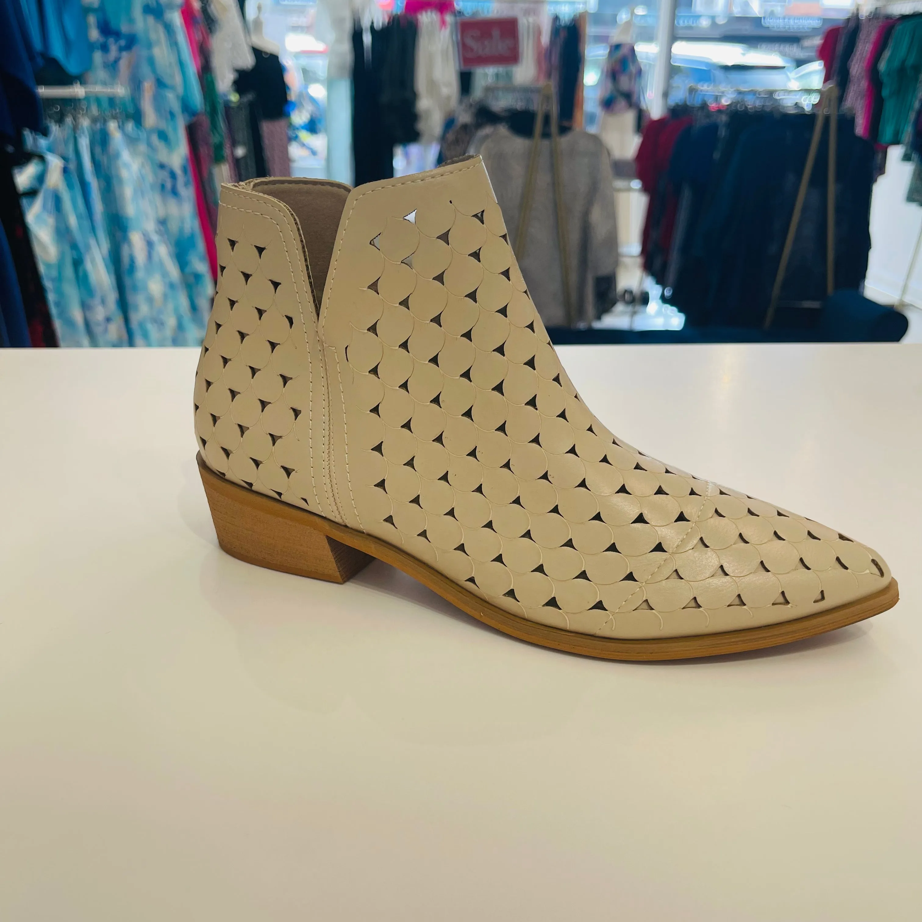 Halo Ankle Boots- Cream