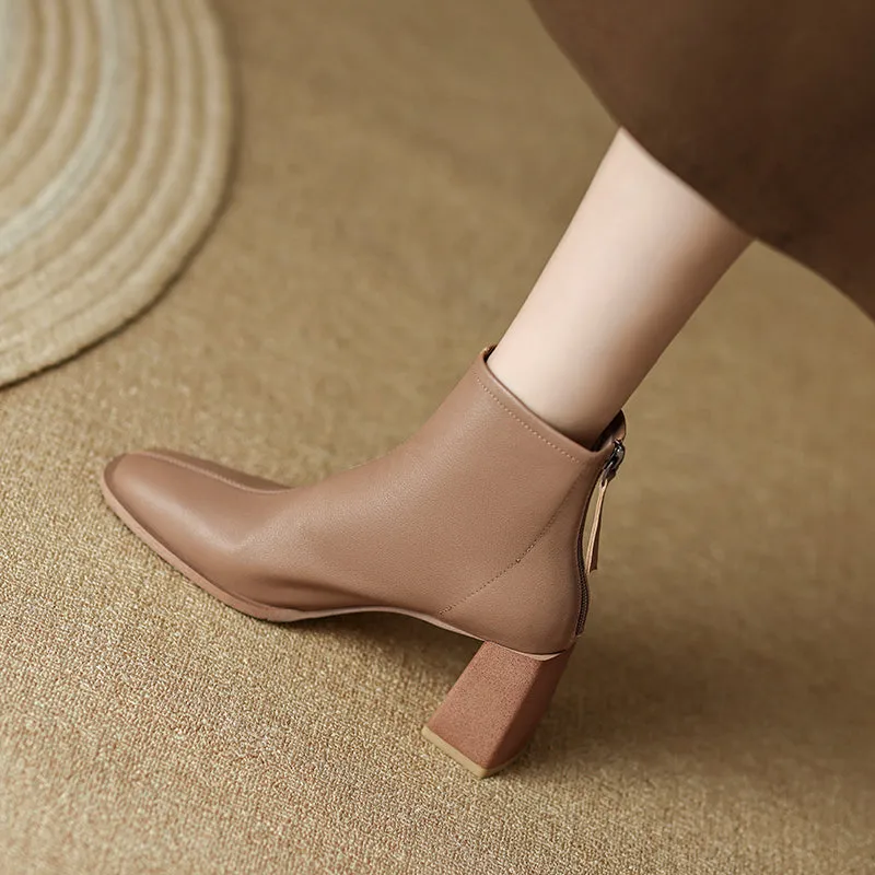Hayes Square Toe Nude Ankle Booties