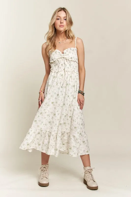 Hazel Blues® |  ADORA Smocked Floral Sweetheart Neck Cami Dress