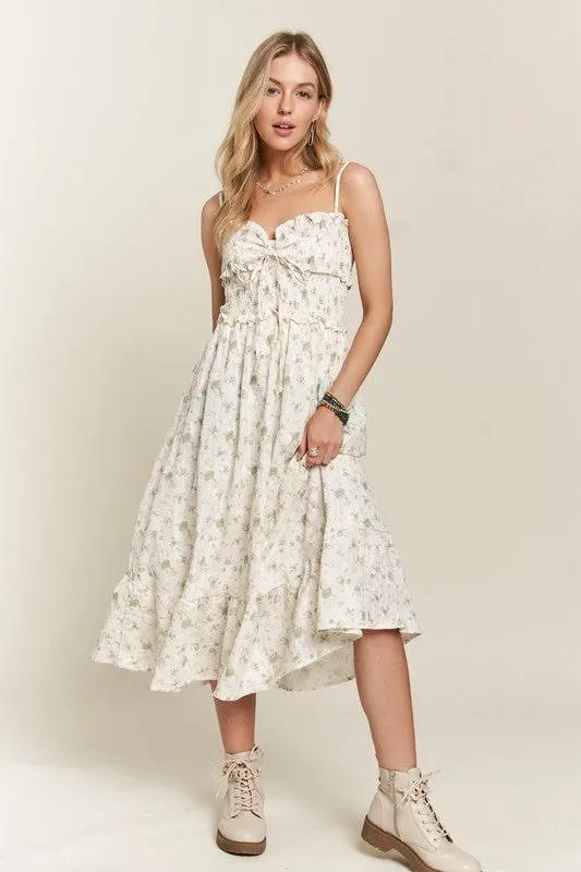 Hazel Blues® |  ADORA Smocked Floral Sweetheart Neck Cami Dress