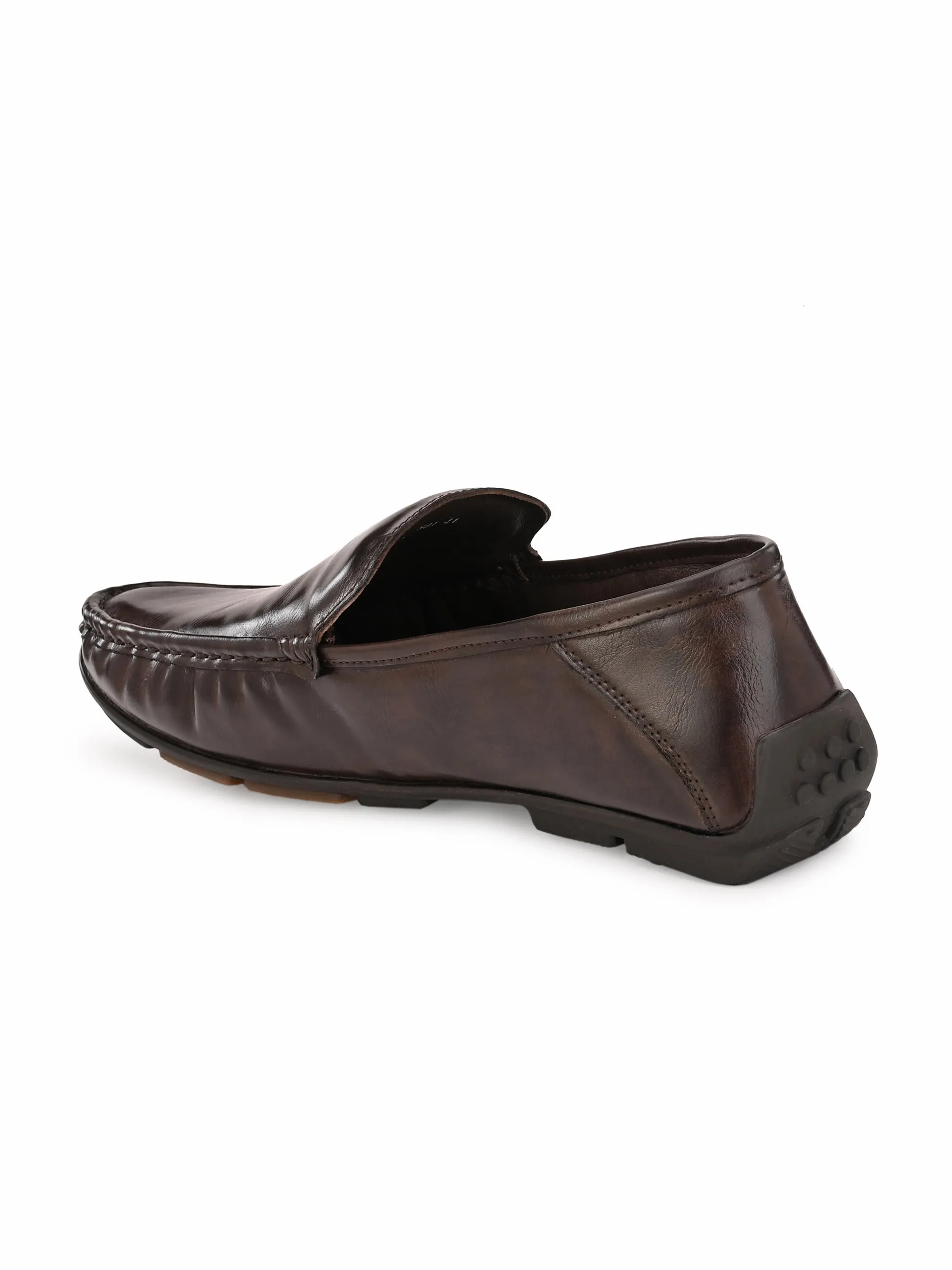 Hitz Men's Brown Synthetic Slip-On Loafer Shoes