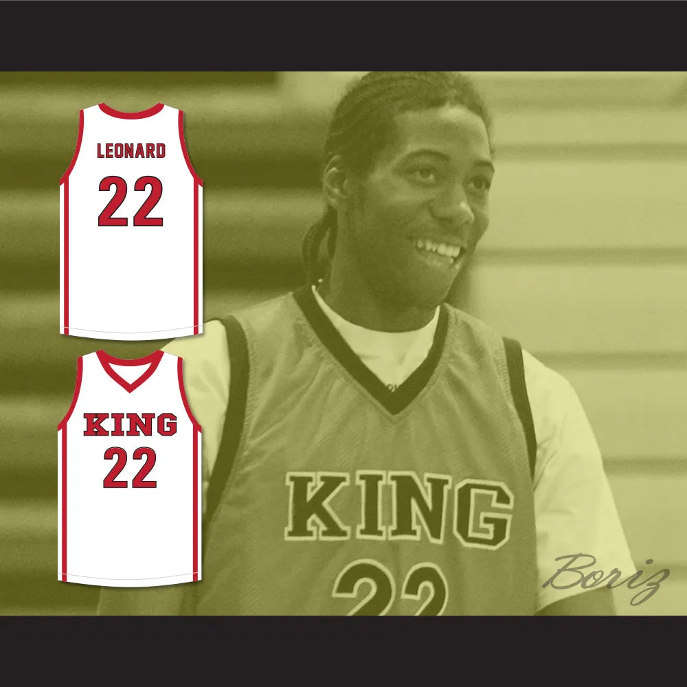 Kawhi Leonard 22 Martin Luther King High School Wolves White Basketball Jersey 2