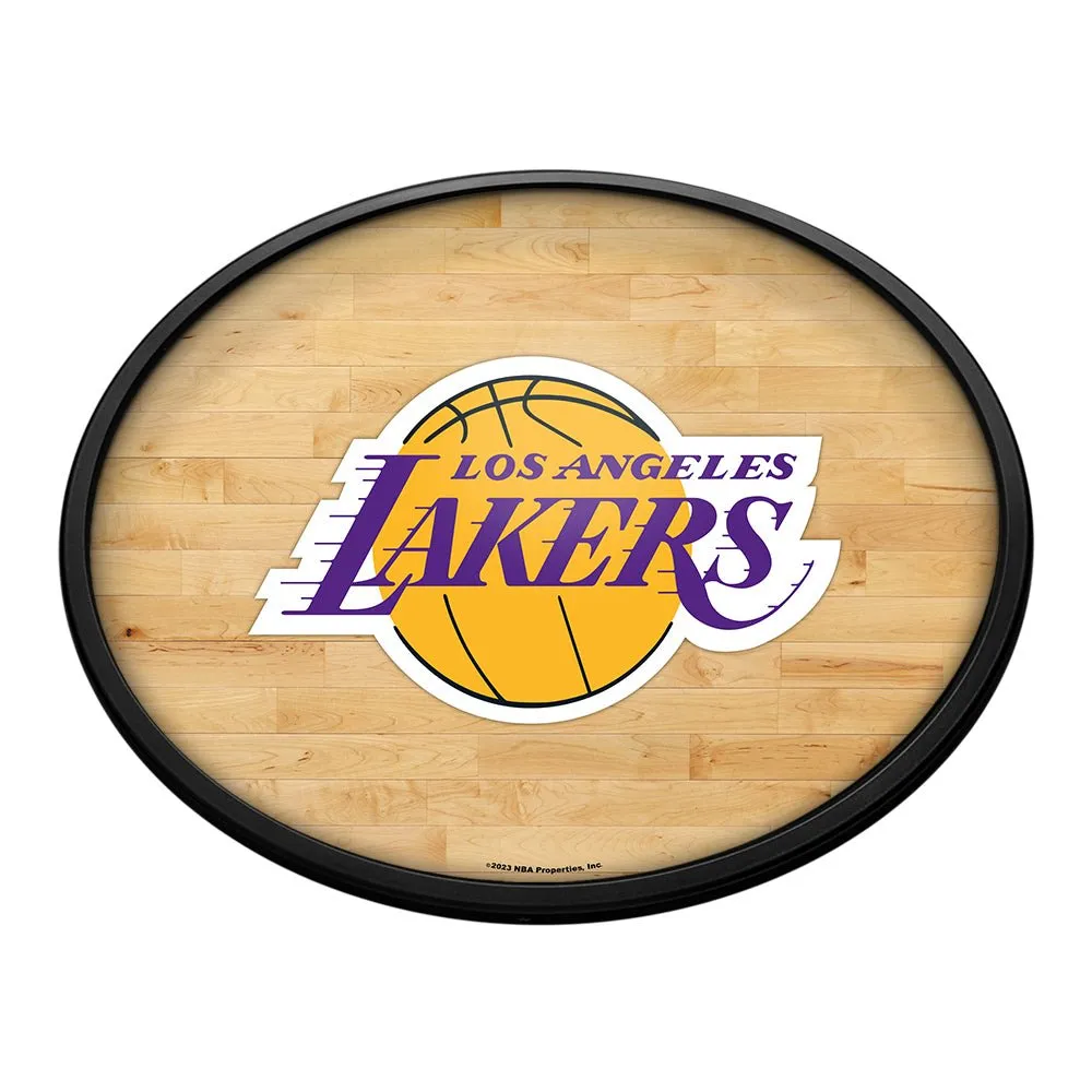 Los Angeles Lakers: Hardwood - Oval Slimline Lighted Wall Sign