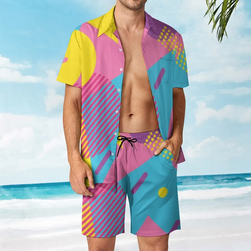 LOUD 90s Wallpaper Print Leisure Beach Suit