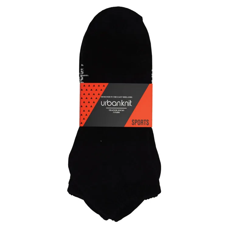 Men's 3PR Black Sports Trainer Socks
