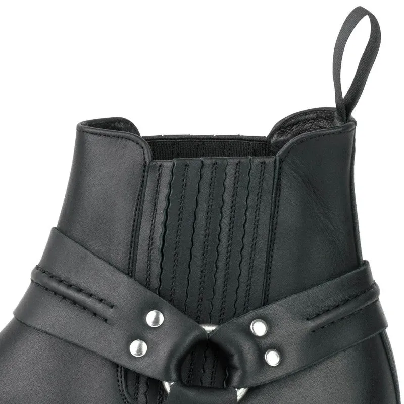 Men's and Women's Handmade Black Leather Biker Boots or Ankle Boots 04
