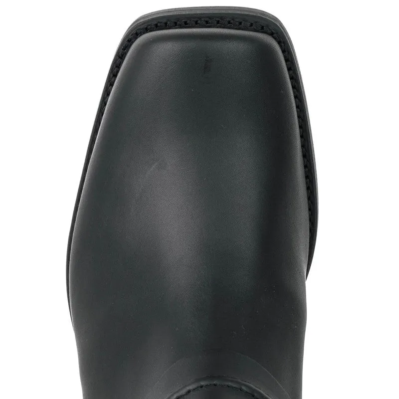 Men's and Women's Handmade Black Leather Biker Boots or Ankle Boots 04