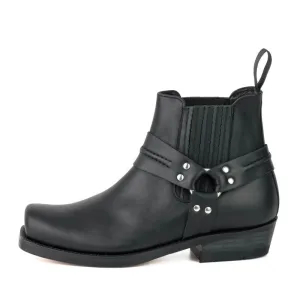 Men's and Women's Handmade Black Leather Biker Boots or Ankle Boots 04