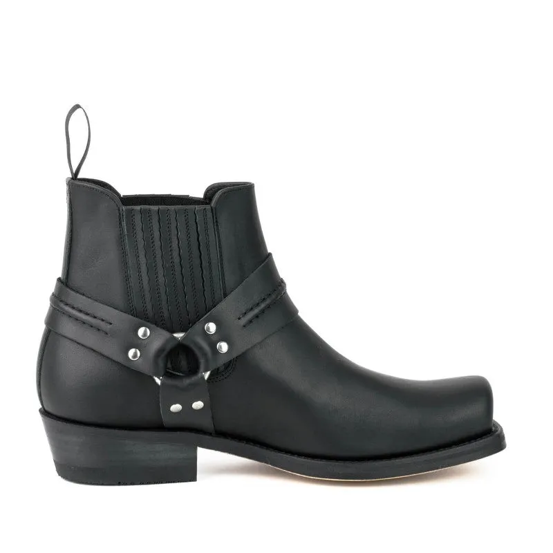 Men's and Women's Handmade Black Leather Biker Boots or Ankle Boots 04