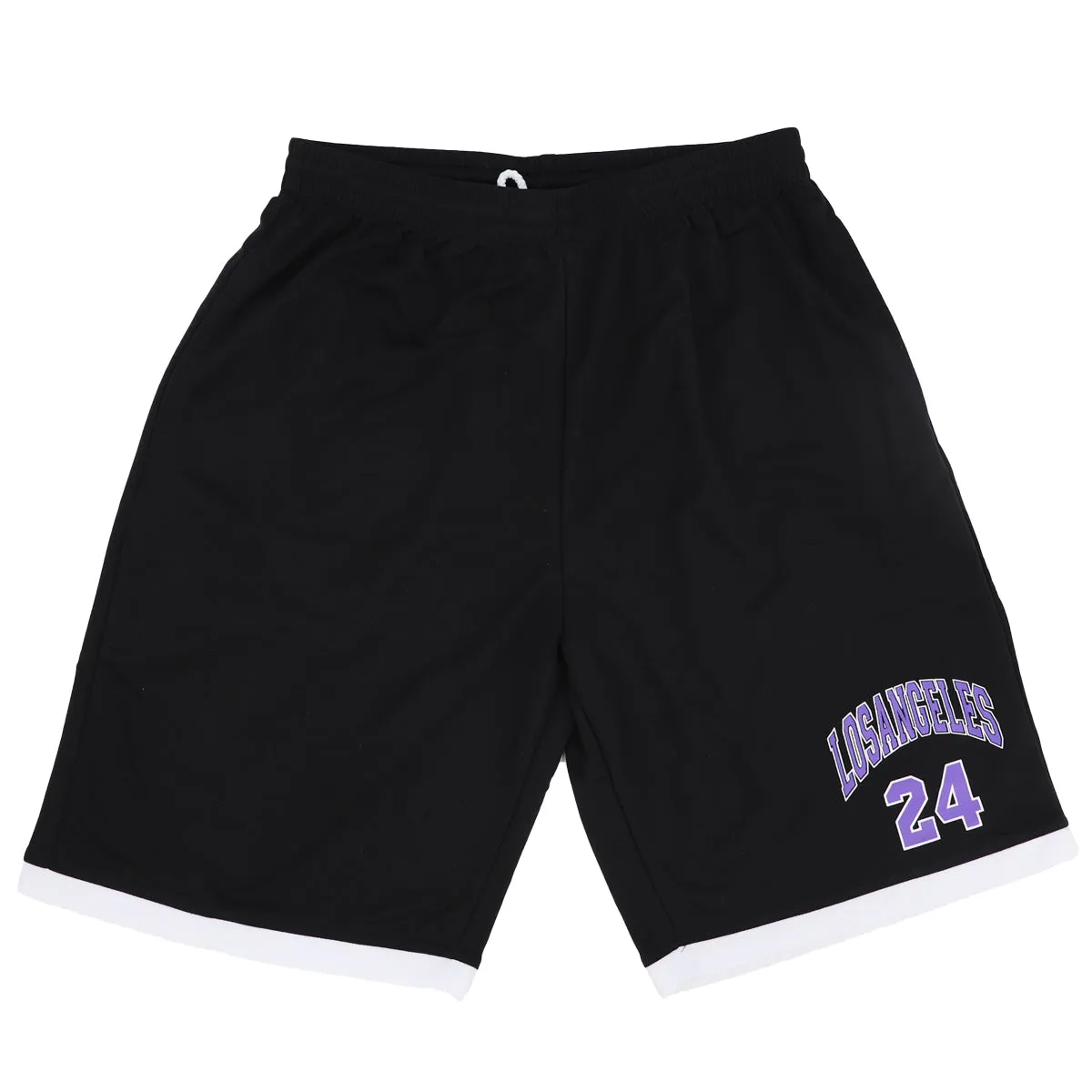 Men's Basketball Sports Shorts Gym Jogging Swim Board Boxing Sweat Casual Pants, Black - Los Angeles 24, L
