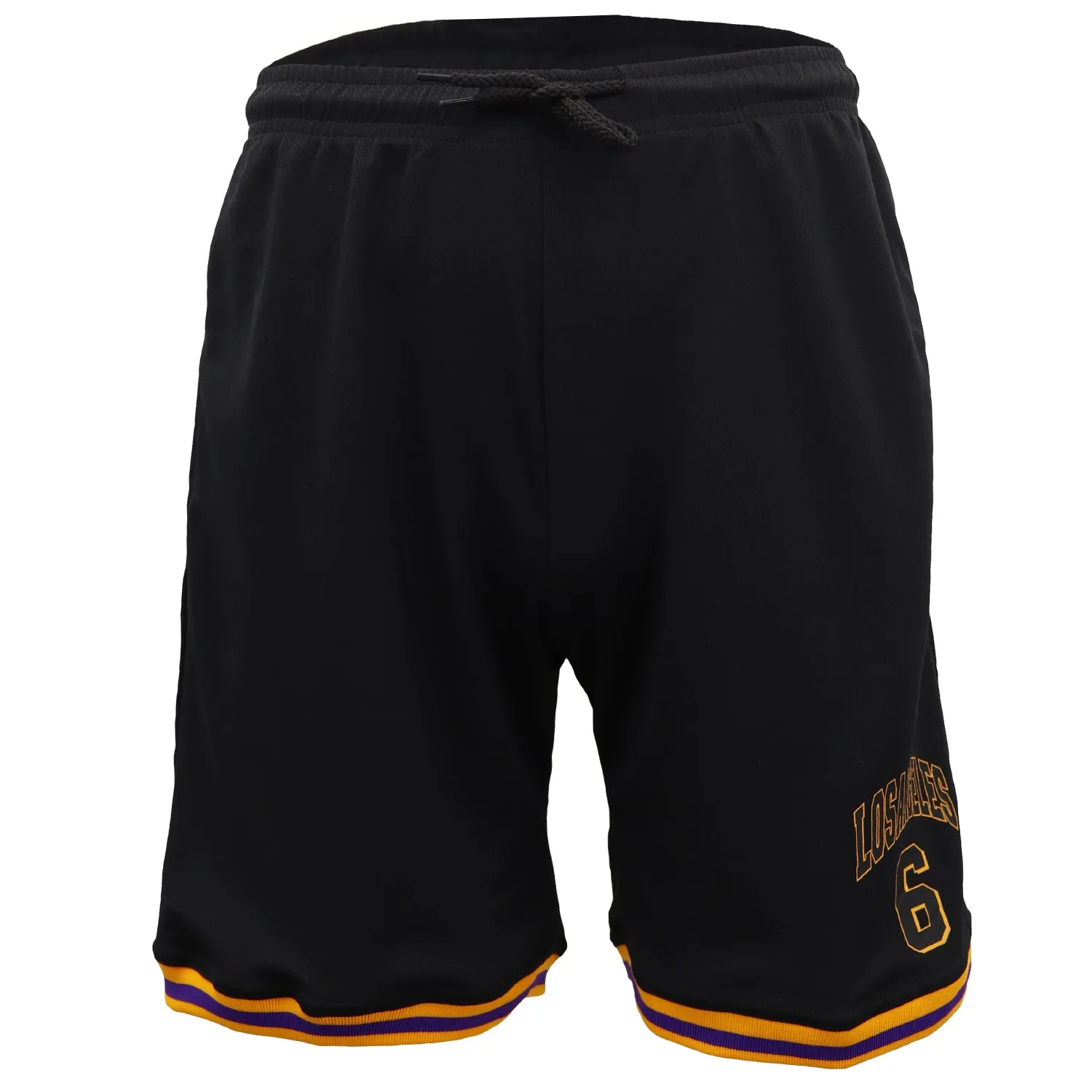 Men's Basketball Sports Shorts Gym Jogging Swim Board Boxing Sweat Casual Pants, Black - Los Angeles 6, L