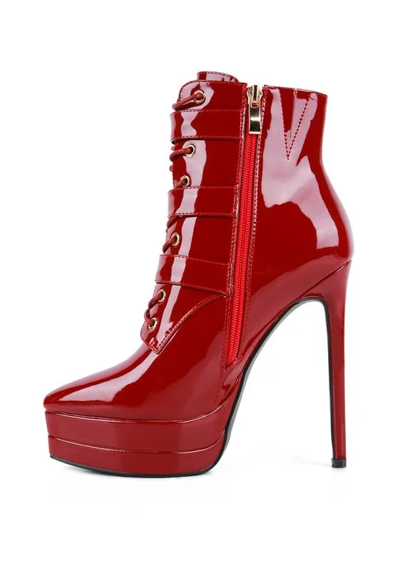 Patent PU Stiletto Boots