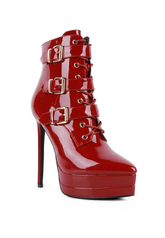 Patent PU Stiletto Boots