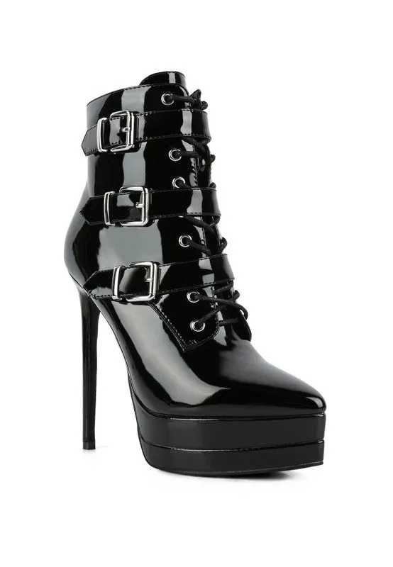 Patent PU Stiletto Boots