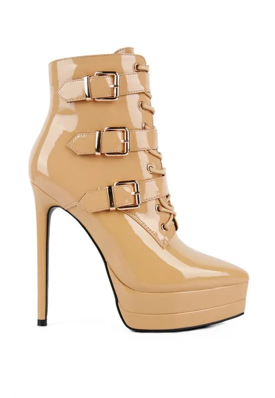 Patent PU Stiletto Boots