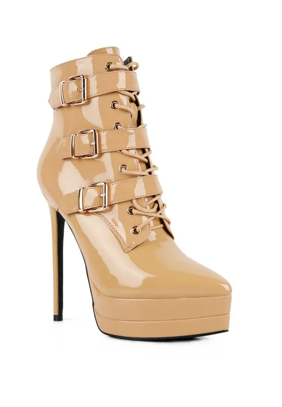Patent PU Stiletto Boots