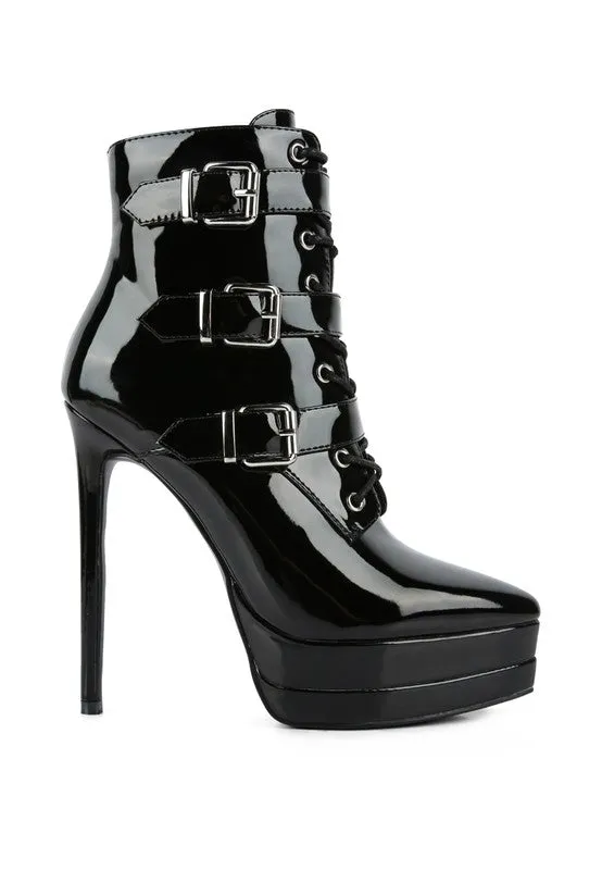 Patent PU Stiletto Boots