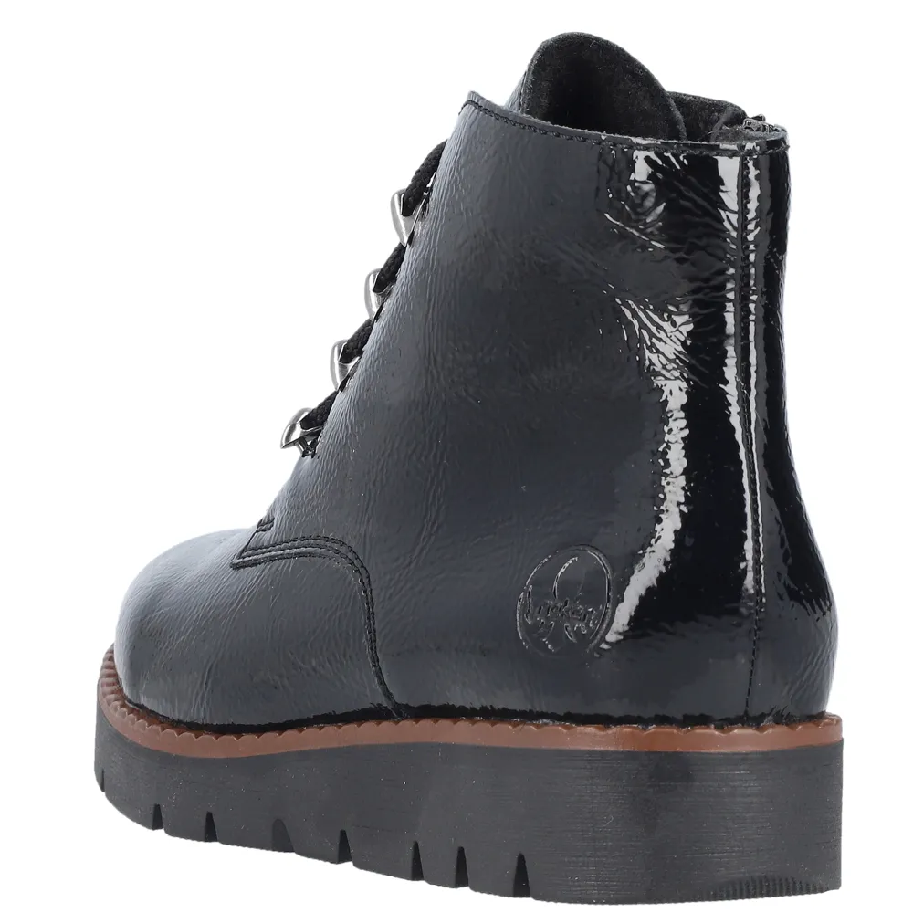 Rieker 44902-00 (Martine) Black Patent Boots