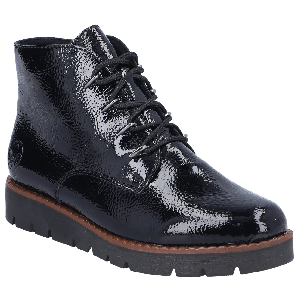 Rieker 44902-00 (Martine) Black Patent Boots