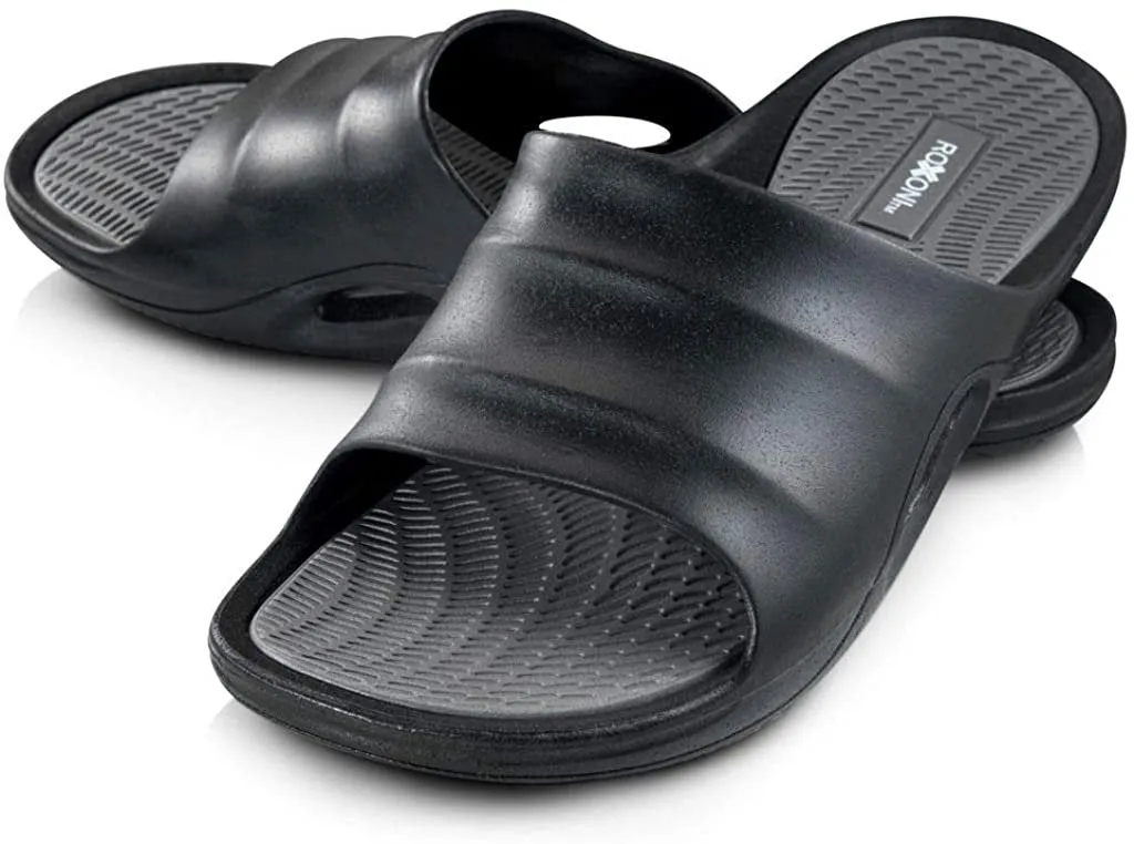 Roxoni Men's Comfort Open Toe Slide Sandals, Anti Skid Rubber Sole, -sizes 8 to 13 -style #1245
