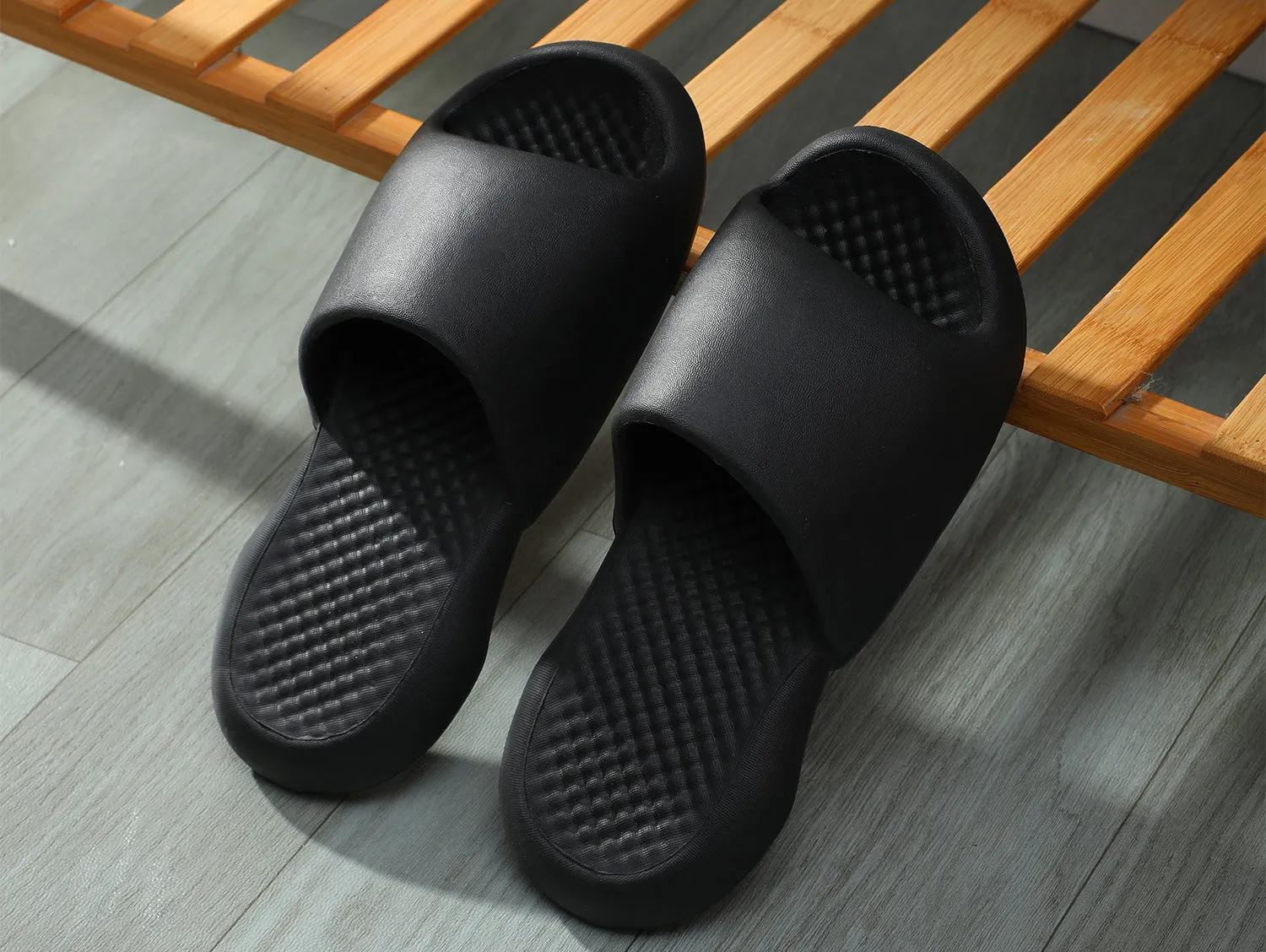 Roxoni Men's Solid Slipon Sports Casual Comfort Soft Breathable Slippers