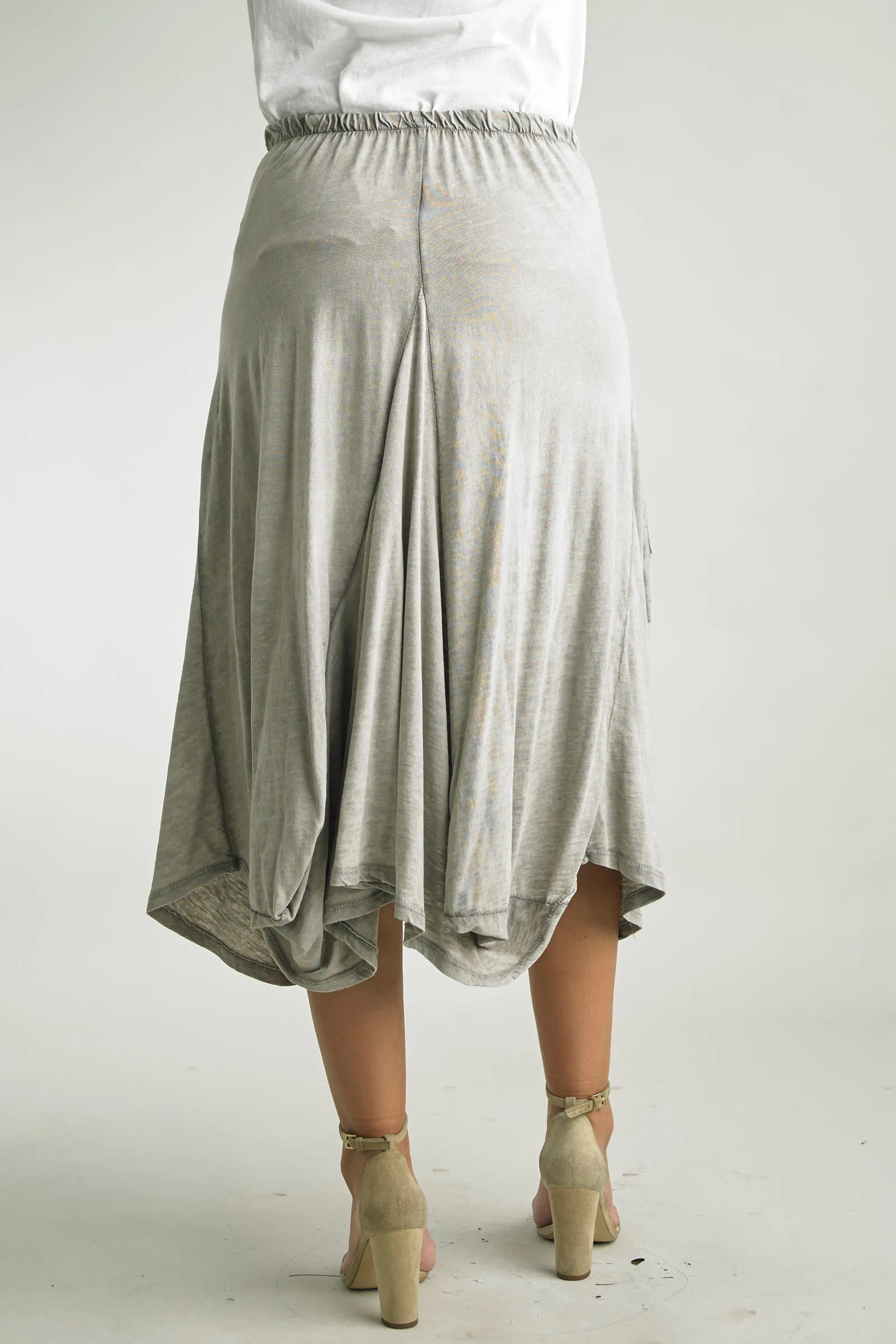 Ruched Cotton Skirt