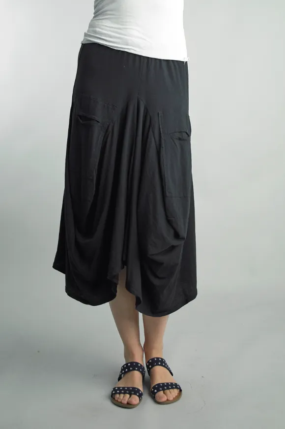 Ruched Cotton Skirt