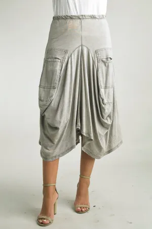 Ruched Cotton Skirt