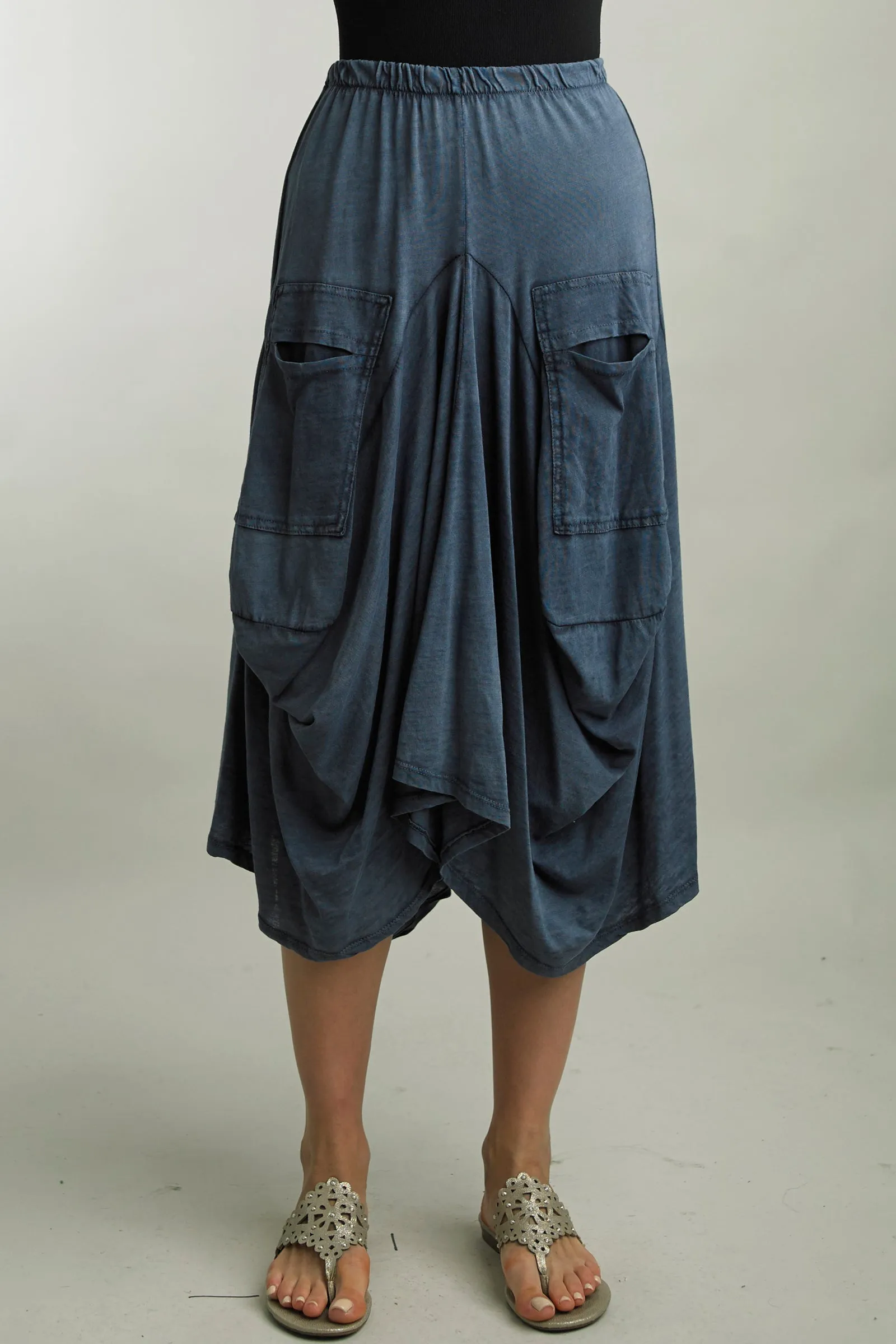 Ruched Cotton Skirt