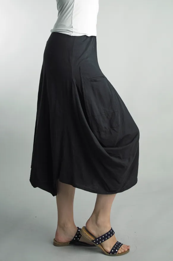 Ruched Cotton Skirt