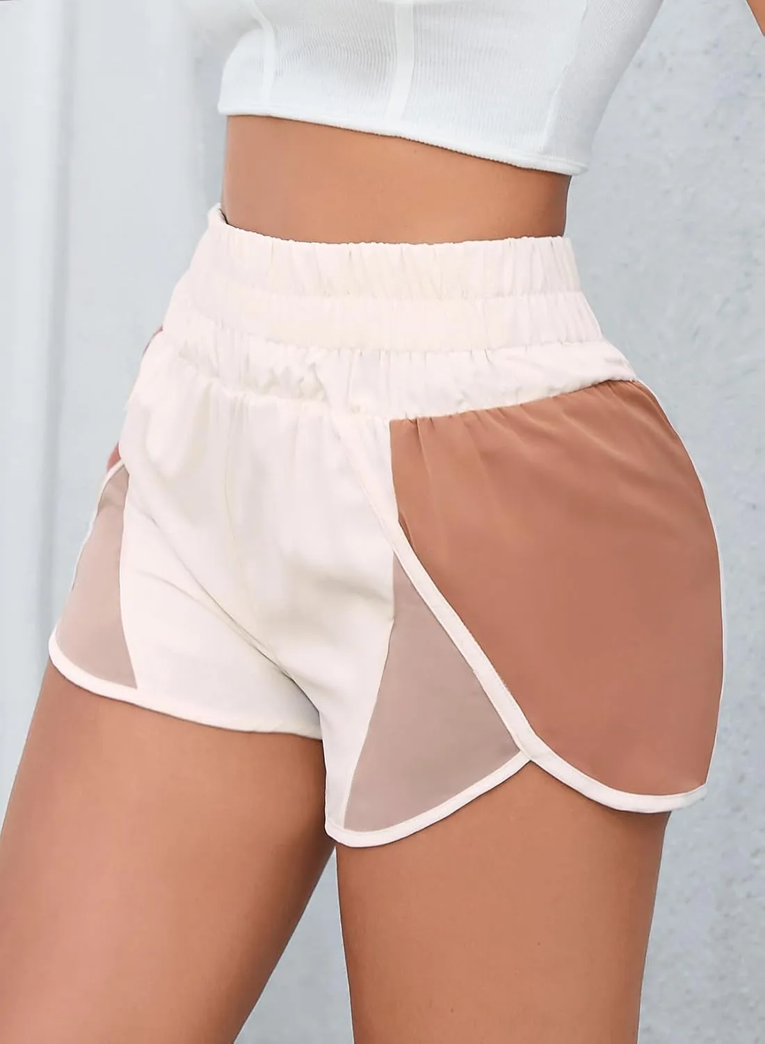 SELINK Shorts for Women Casual Pink Leopard High Waisted Athletic Shorts Shirred High Waist Daily