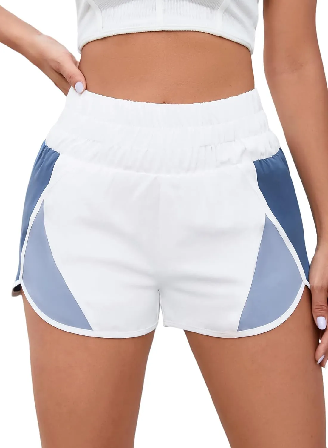 SELINK Shorts for Women Casual Pink Leopard High Waisted Athletic Shorts Shirred High Waist Daily