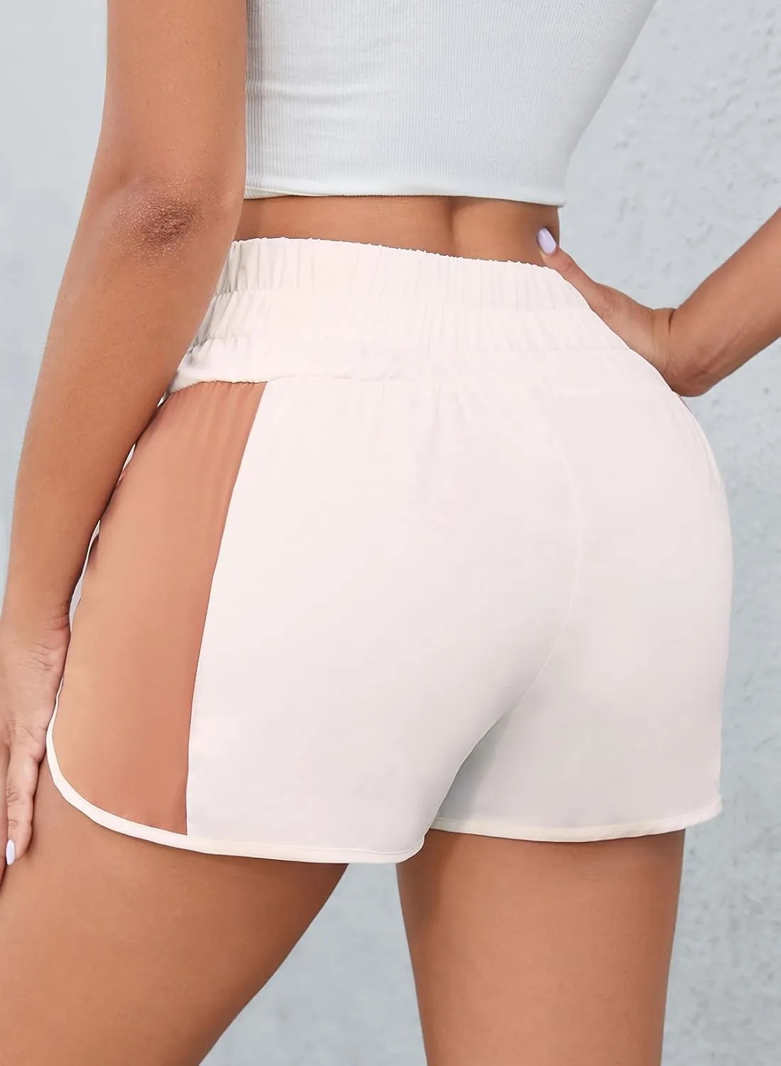 SELINK Shorts for Women Casual Pink Leopard High Waisted Athletic Shorts Shirred High Waist Daily